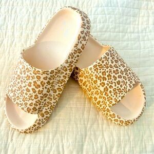 Leopard Print Slide Sandals